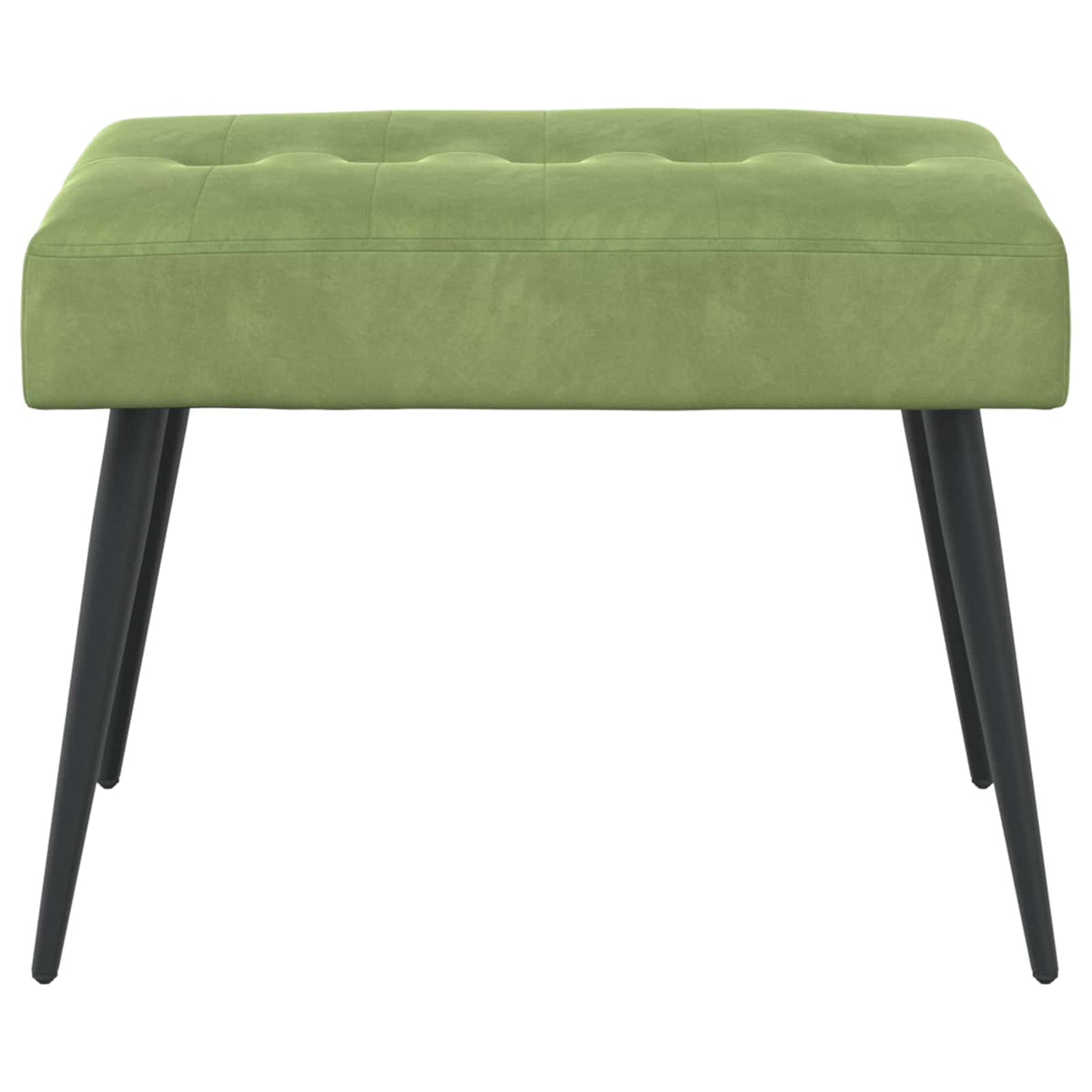 Bænk med knap tufting Lys grøn 60 x 40 x 45 cm Fløjl