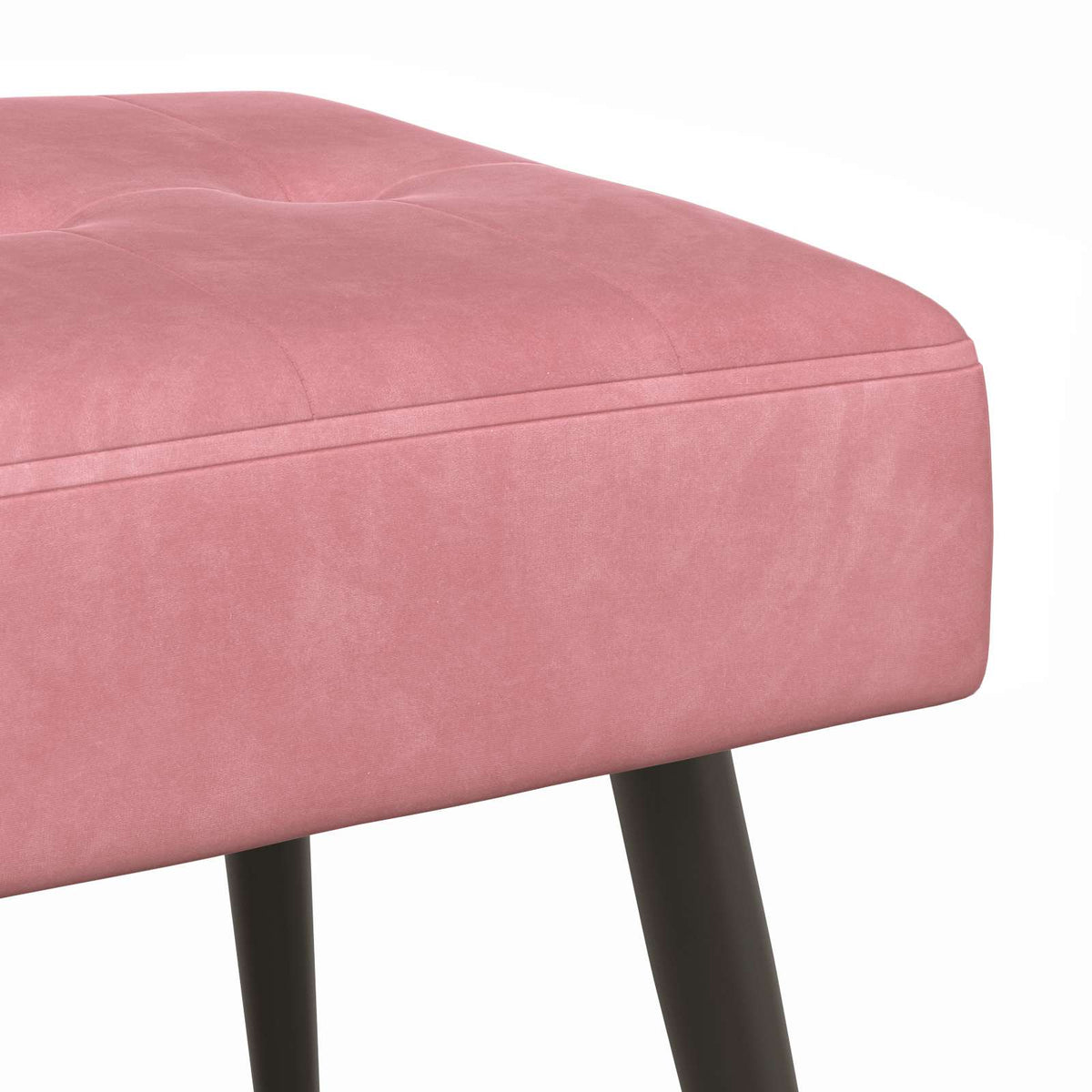Bænk med knap tufting Lyserød 60 x 40 x 45 cm Fløjl