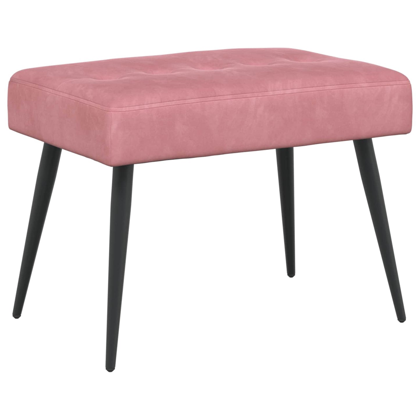 Bænk med knap tufting Lyserød 60 x 40 x 45 cm Fløjl