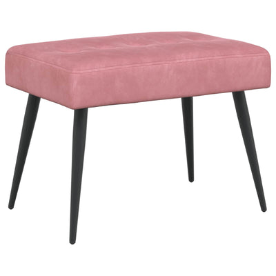 Bænk med knap tufting Lyserød 60 x 40 x 45 cm Fløjl