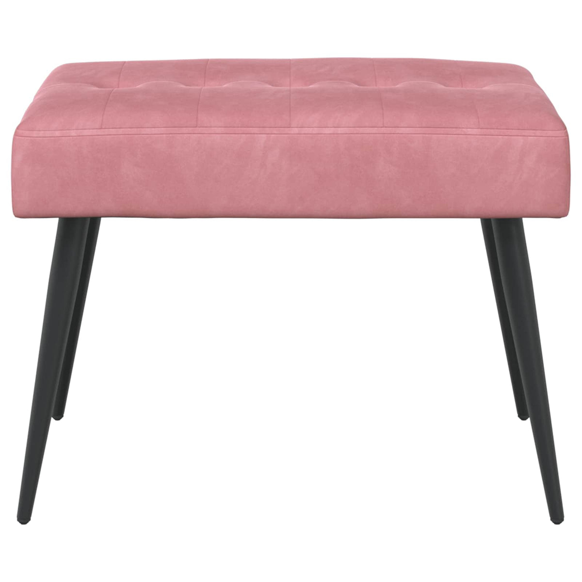Bænk med knap tufting Lyserød 60 x 40 x 45 cm Fløjl