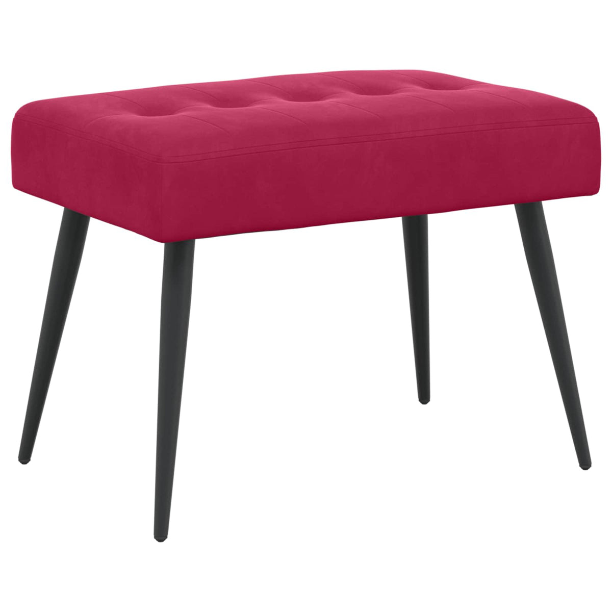 Bænk med knap tufting Vinrød 60 x 40 x 45 cm Fløjl