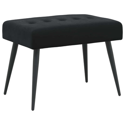 Bænk med knap tufting Sort 60 x 40 x 45 cm Fløjl