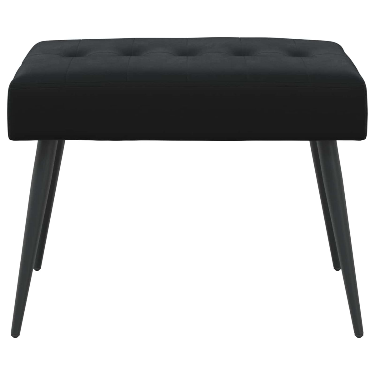 Bænk med knap tufting Sort 60 x 40 x 45 cm Fløjl