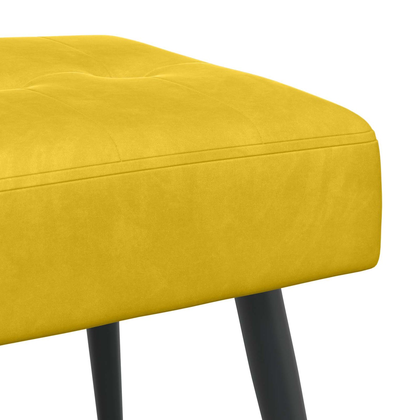 Bænk med knap tufting Gul 60 x 40 x 45 cm Fløjl