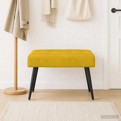 Bænk med knap tufting Gul 60 x 40 x 45 cm Fløjl