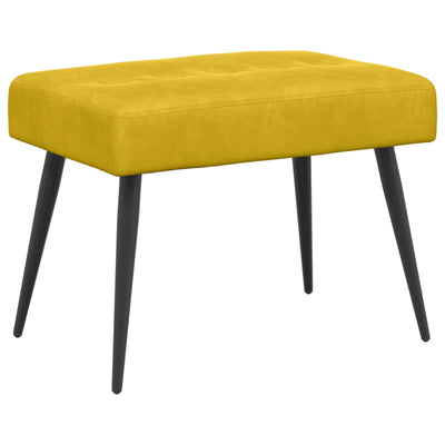 Bænk med knap tufting Gul 60 x 40 x 45 cm Fløjl