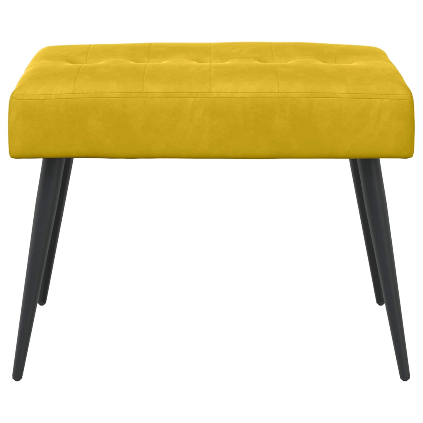 Bænk med knap tufting Gul 60 x 40 x 45 cm Fløjl