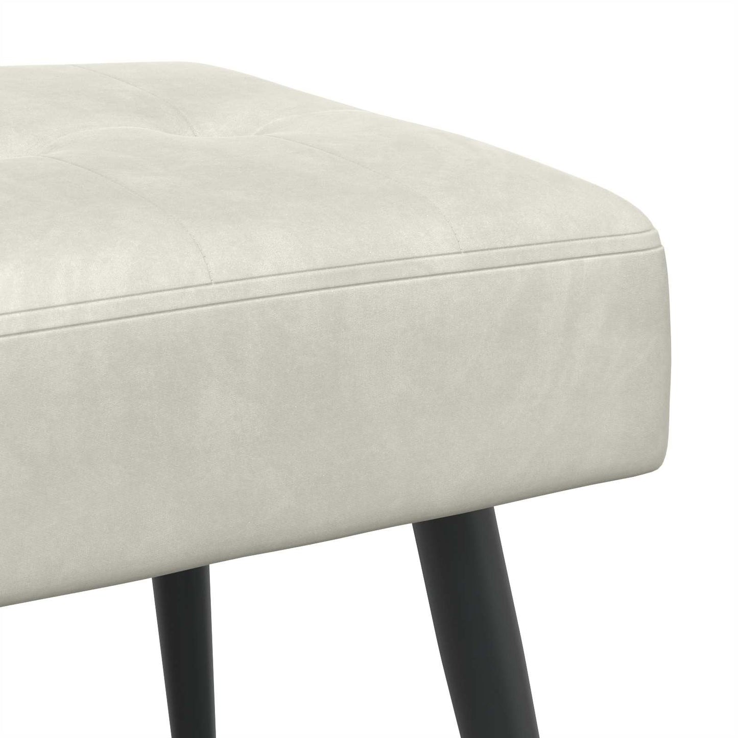 Bænk med knap tufting Cremefarvet 60 x 40 x 45 cm Fløjl