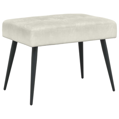 Bænk med knap tufting Cremefarvet 60 x 40 x 45 cm Fløjl