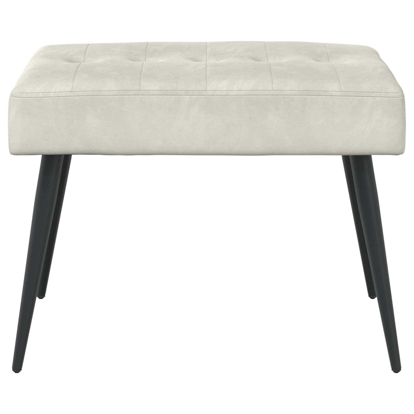 Bænk med knap tufting Cremefarvet 60 x 40 x 45 cm Fløjl