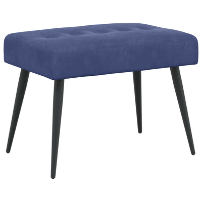 Bænk med knap tufting Politi blå 60 x 40 x 45 cm Fløjl
