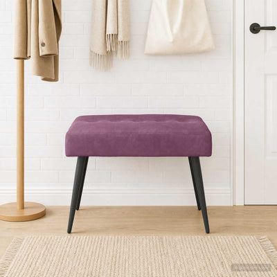 Bænk med knap tufting Lilla 60 x 40 x 45 cm Fløjl