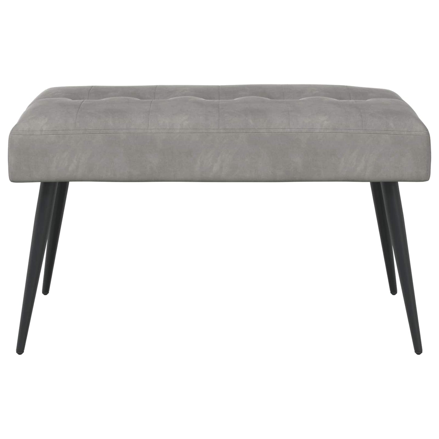 Bænk med knap tufting Lysegrå 80 x 40 x 46 cm Fløjl