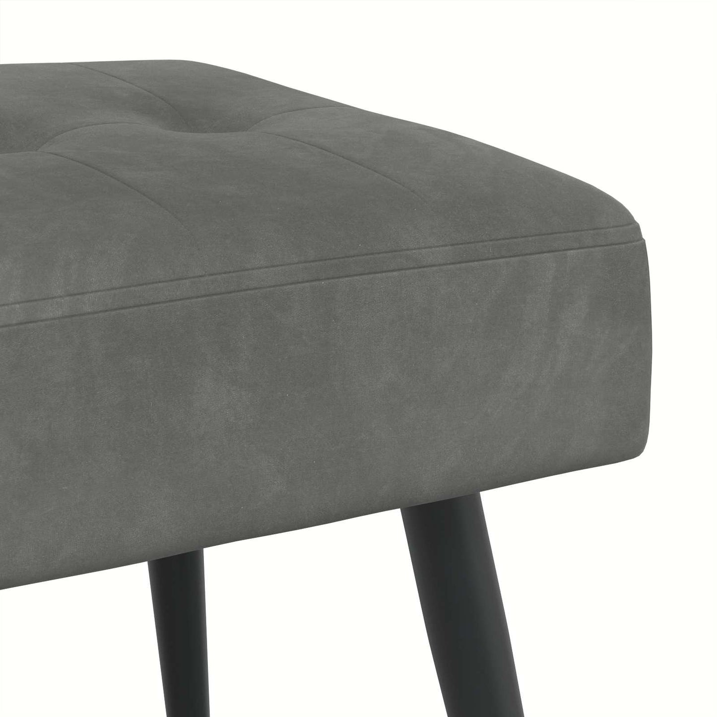 Bænk med knap tufting Mørkegrå 80 x 40 x 46 cm Fløjl