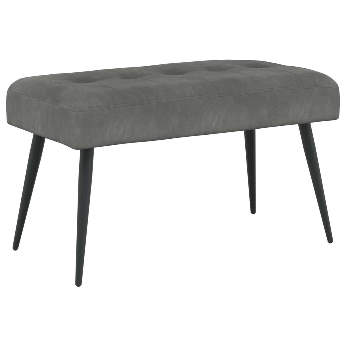 Bænk med knap tufting Mørkegrå 80 x 40 x 46 cm Fløjl