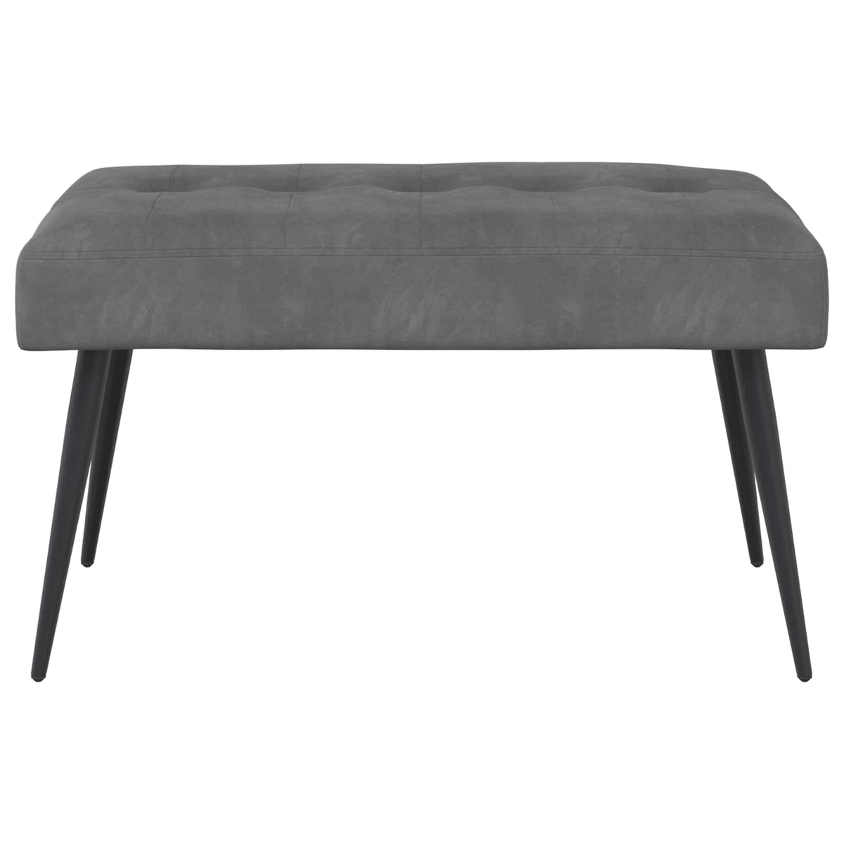 Bænk med knap tufting Mørkegrå 80 x 40 x 46 cm Fløjl
