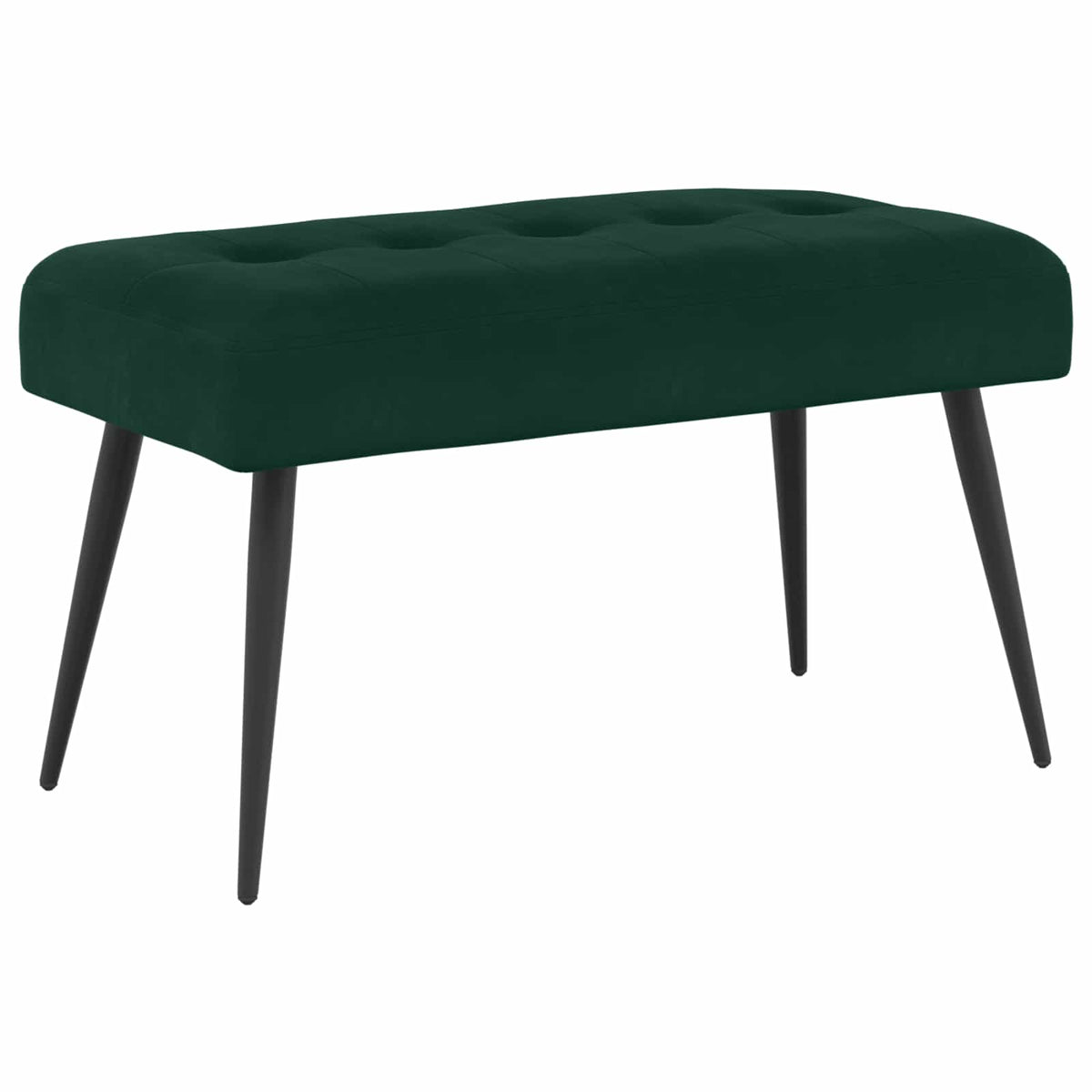 Bænk med knap tufting Mørkegrøn 80 x 40 x 46 cm Fløjl