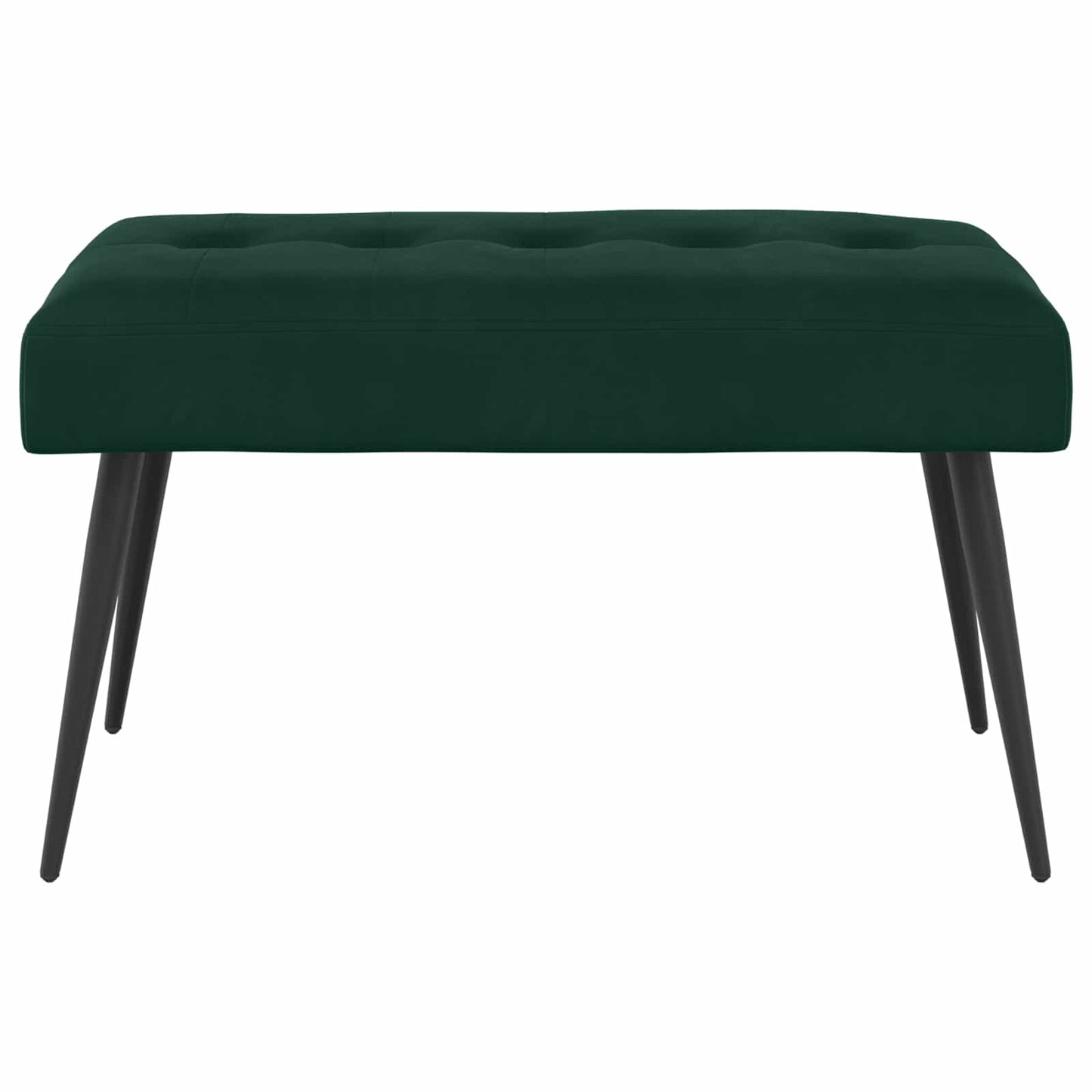 Bænk med knap tufting Mørkegrøn 80 x 40 x 46 cm Fløjl