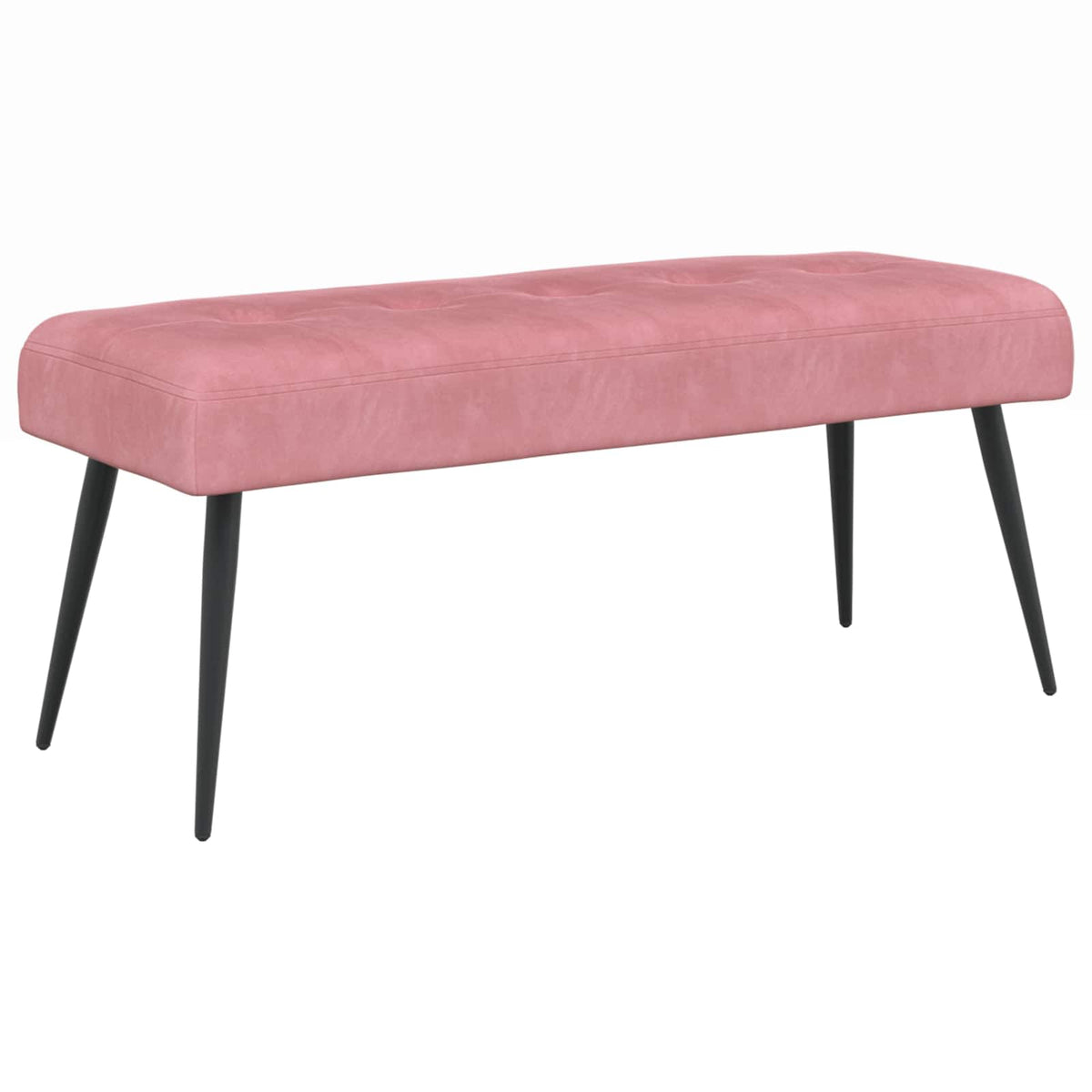 Bænk med knap tufting Lyserød 80 x 40 x 46 cm Fløjl