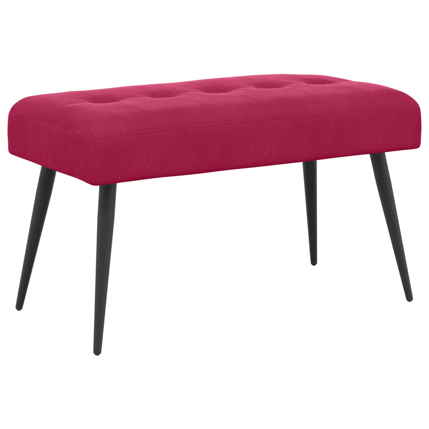 Bænk med knap tufting Vinrød 80 x 40 x 46 cm Fløjl