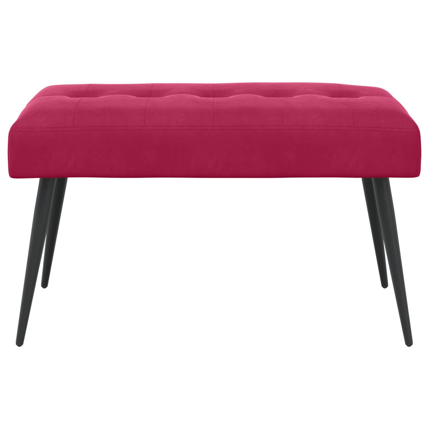 Bænk med knap tufting Vinrød 80 x 40 x 46 cm Fløjl