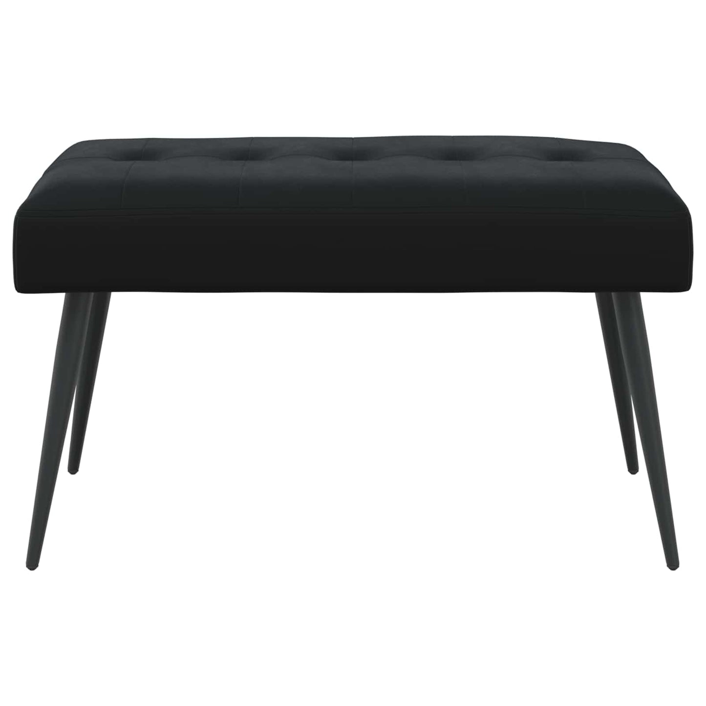 Bænk med knap tufting Sort 80 x 40 x 46 cm Fløjl