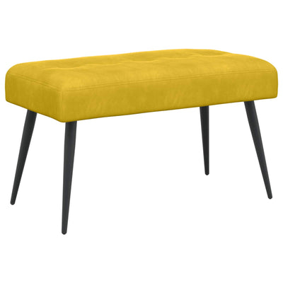 Bænk med knap tufting Gul 80 x 40 x 46 cm Fløjl