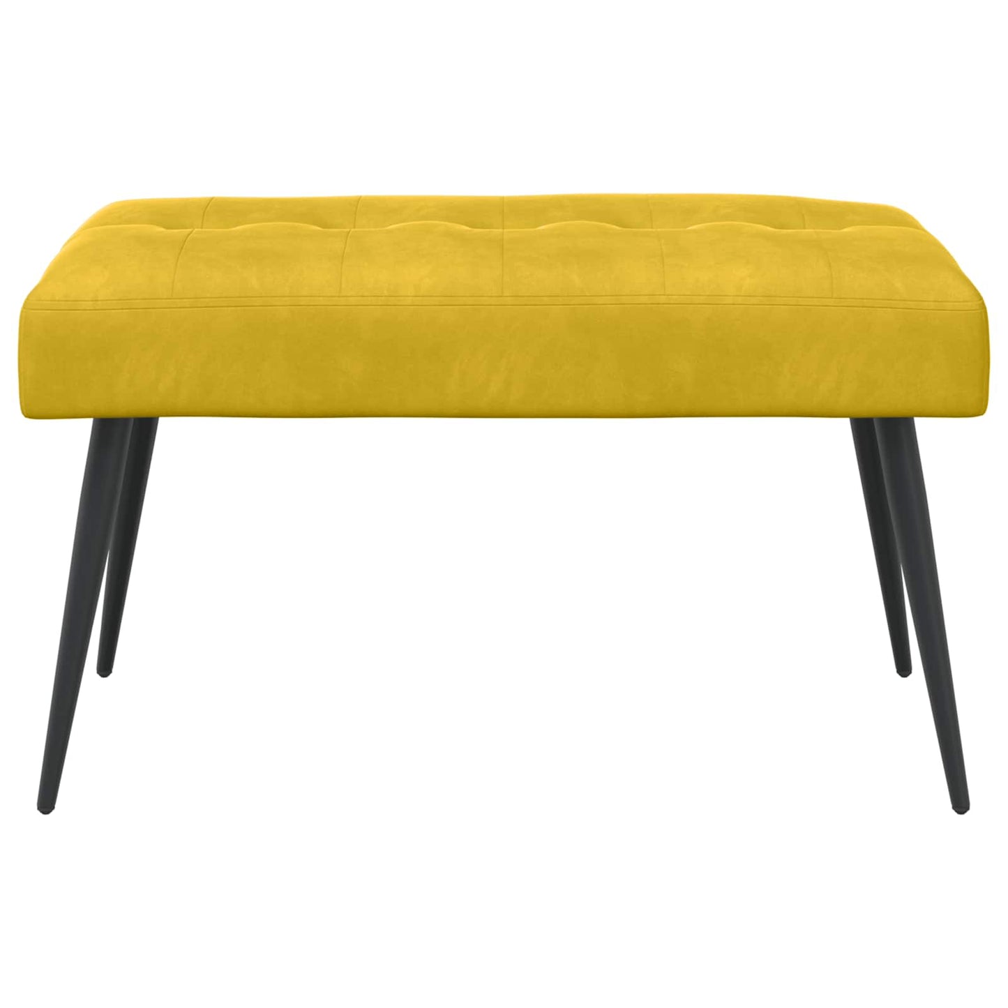 Bænk med knap tufting Gul 80 x 40 x 46 cm Fløjl