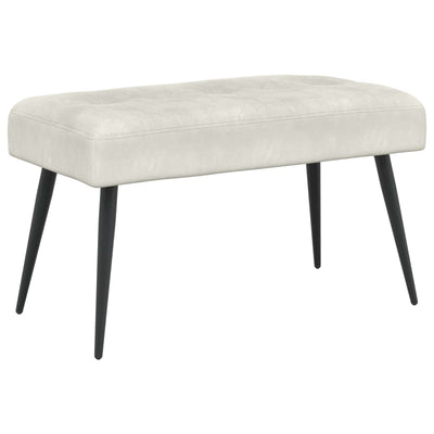 Bænk med knap tufting Cremefarvet 80 x 40 x 46 cm Fløjl