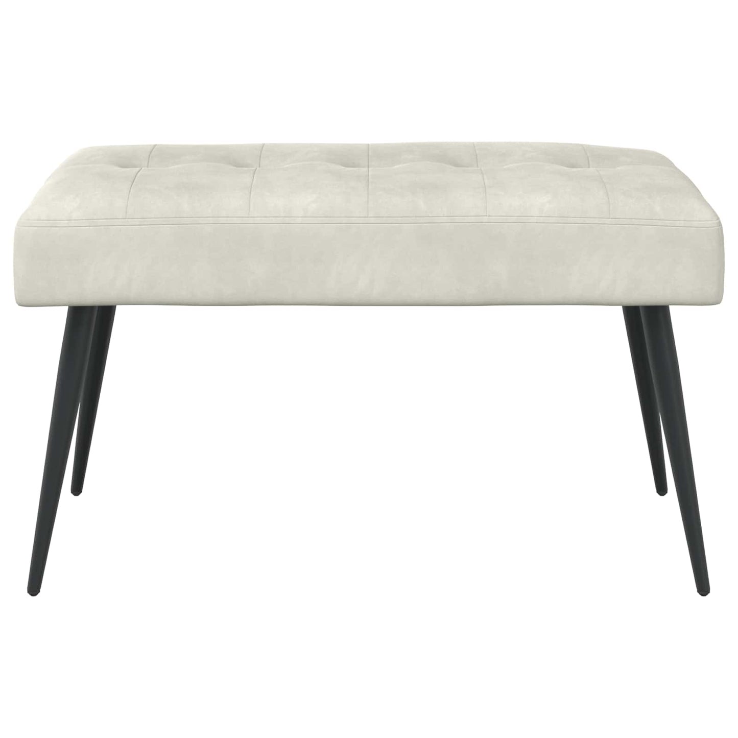 Bænk med knap tufting Cremefarvet 80 x 40 x 46 cm Fløjl