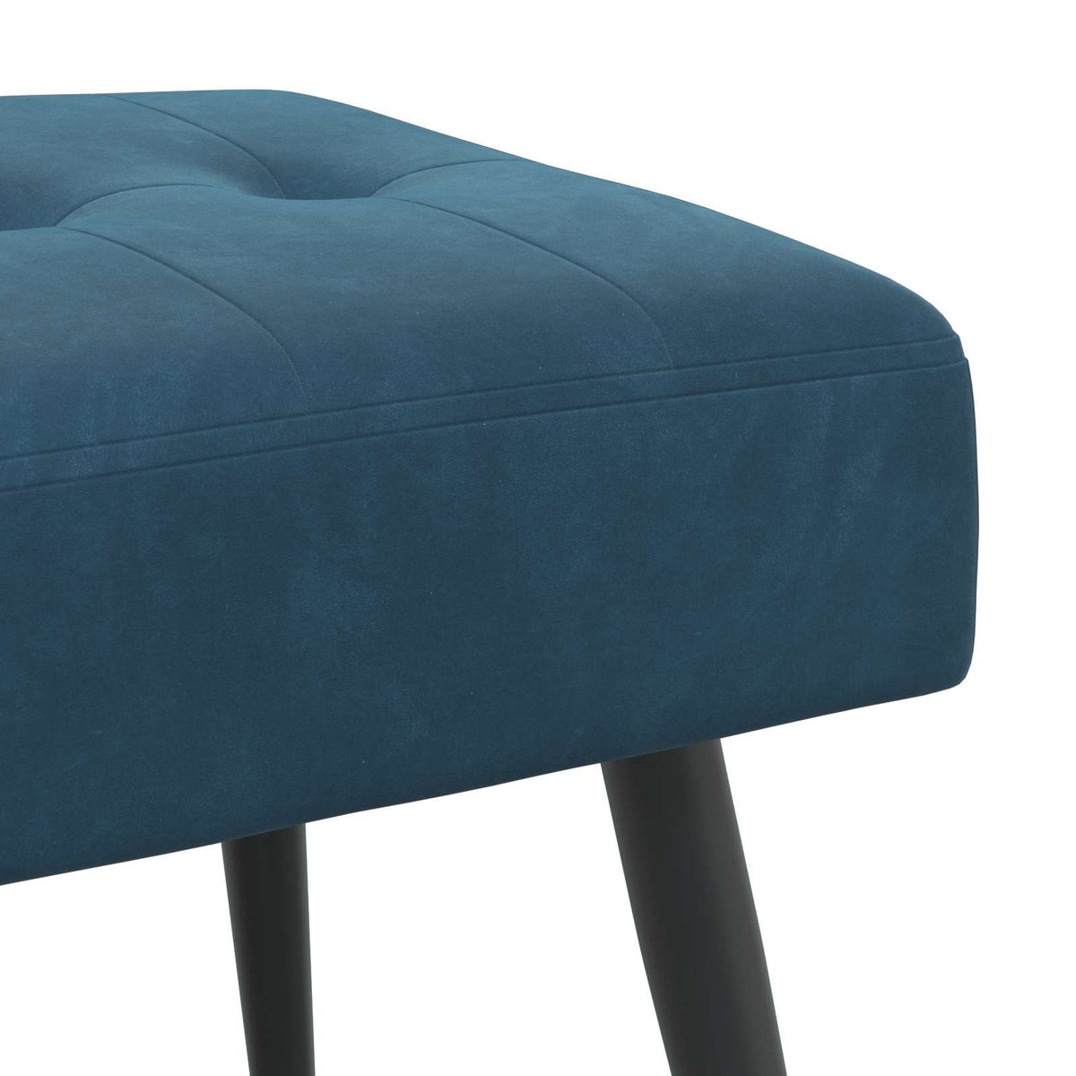 Bænk med knap tufting Blå 80 x 40 x 46 cm Fløjl