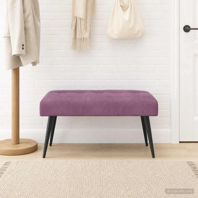 Bænk med knap tufting Lilla 80 x 40 x 46 cm Fløjl