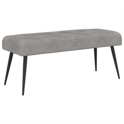 Bænk med knap tufting Lysegrå 110 x 40 x 46 cm Fløjl
