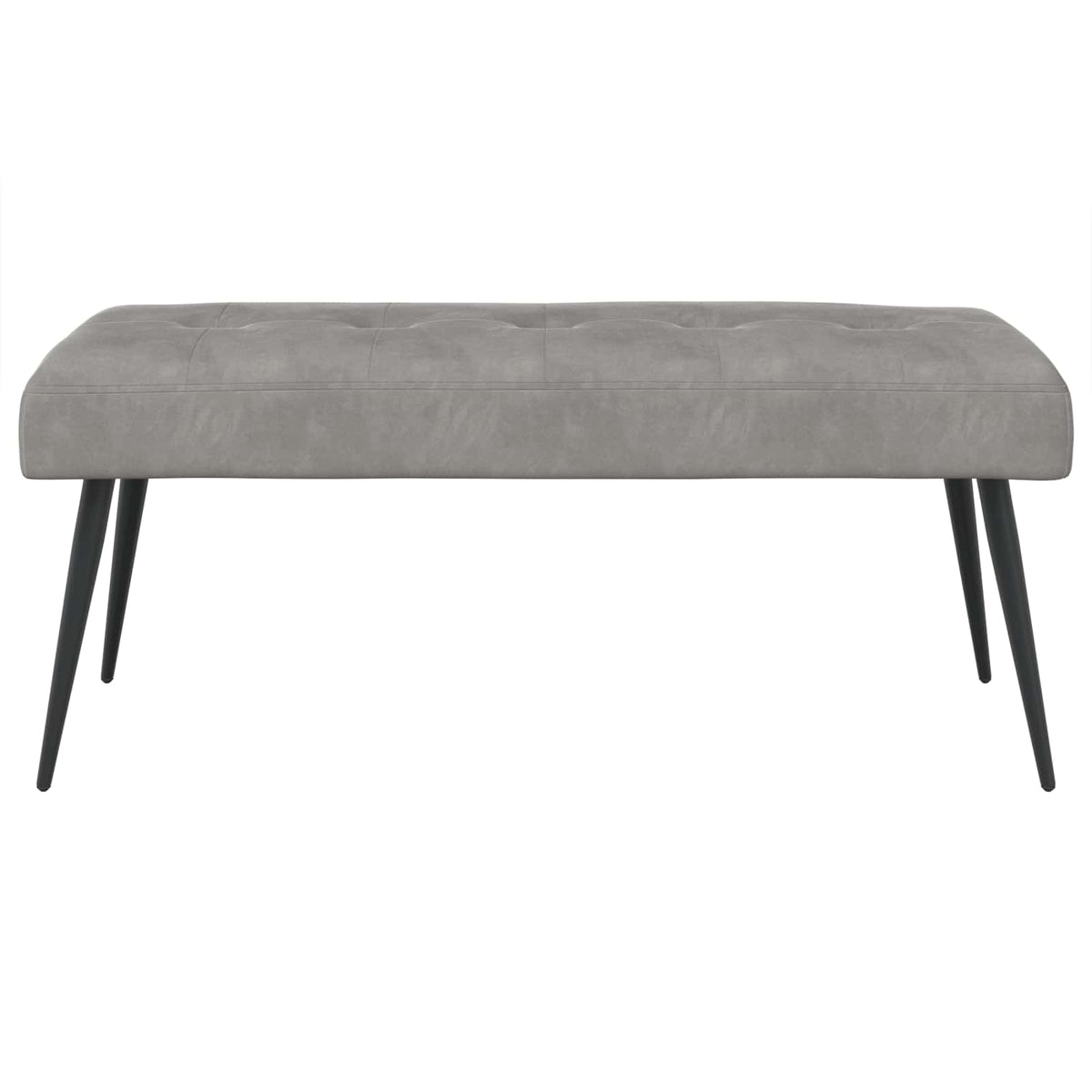 Bænk med knap tufting Lysegrå 110 x 40 x 46 cm Fløjl