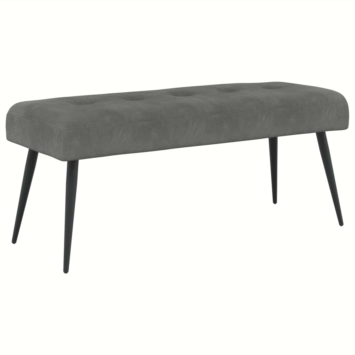 Bænk med knap tufting Mørkegrå 110 x 40 x 46 cm Fløjl