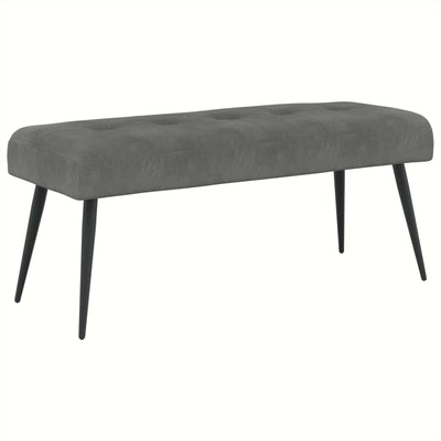 Bænk med knap tufting Mørkegrå 110 x 40 x 46 cm Fløjl