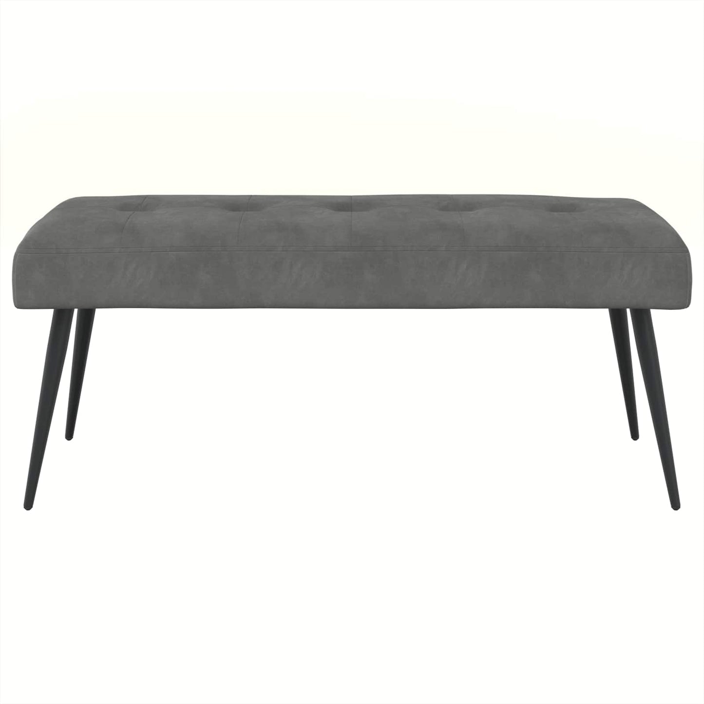 Bænk med knap tufting Mørkegrå 110 x 40 x 46 cm Fløjl