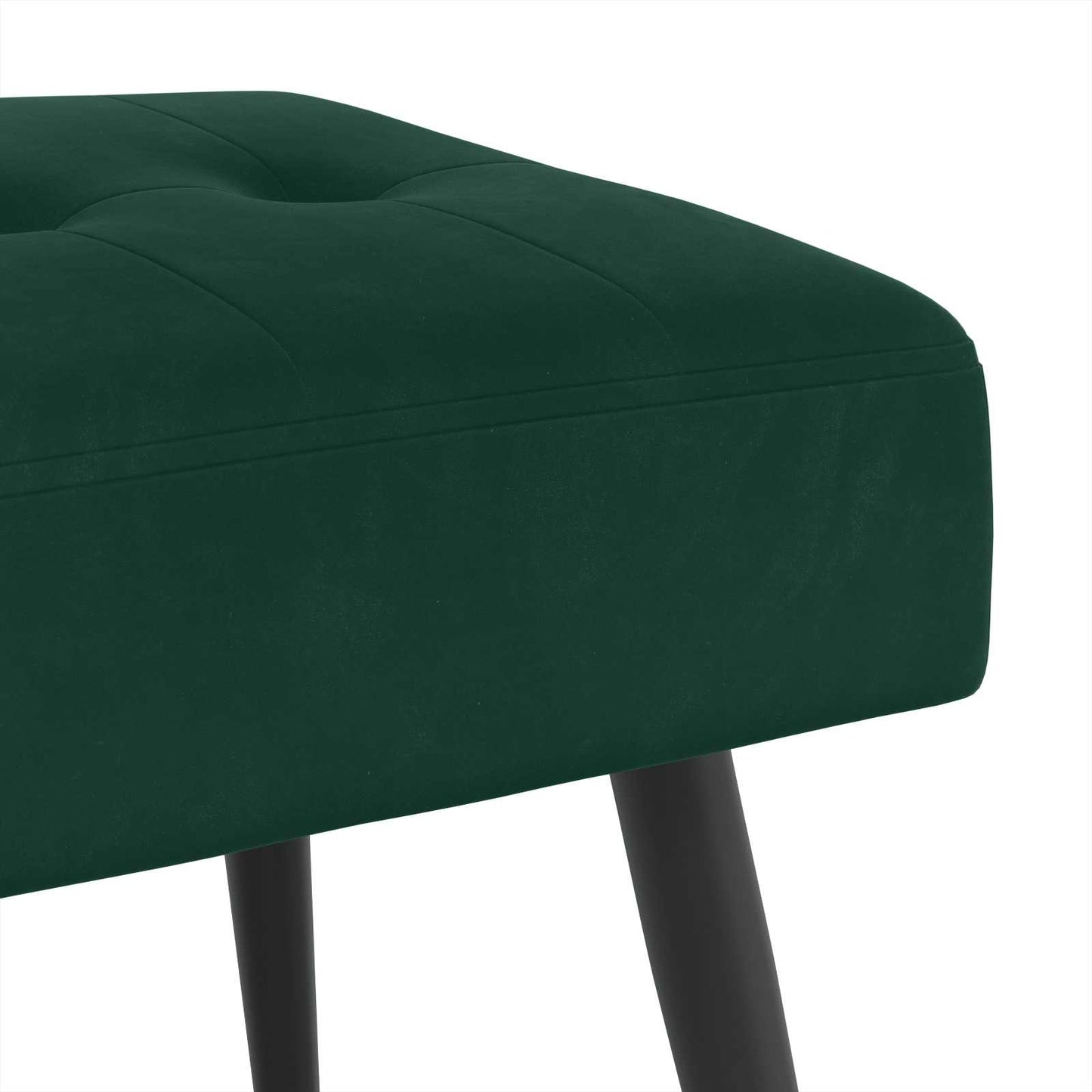 Bænk med knap tufting Mørkegrøn 110 x 40 x 46 cm Fløjl