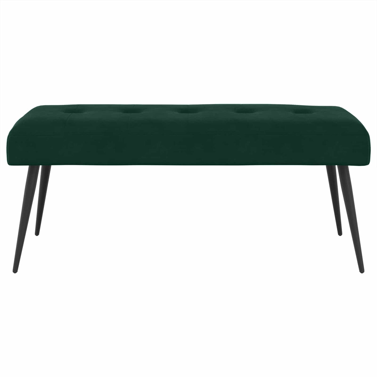 Bænk med knap tufting Mørkegrøn 110 x 40 x 46 cm Fløjl
