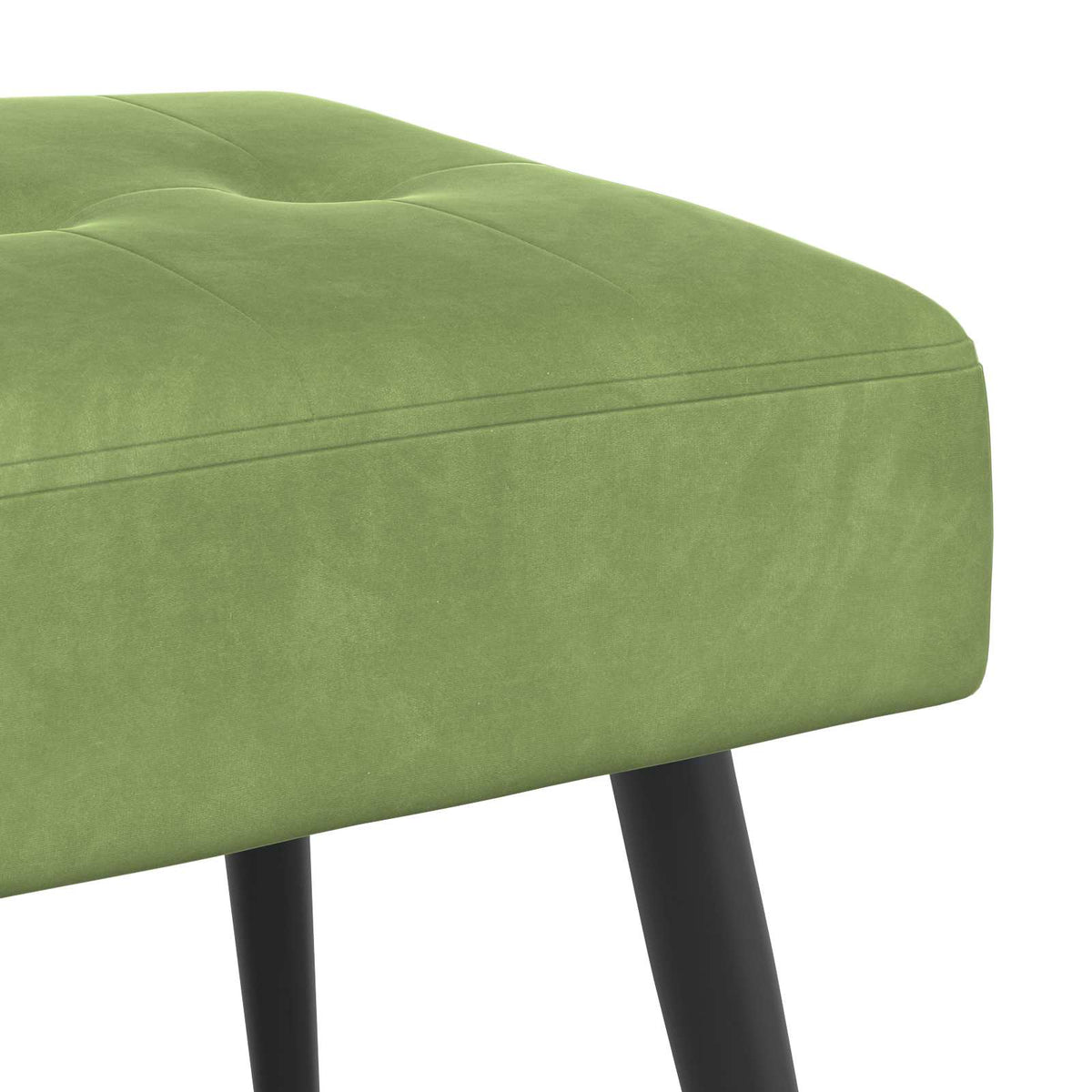 Bænk med knap tufting Lys grøn 110 x 40 x 46 cm Fløjl