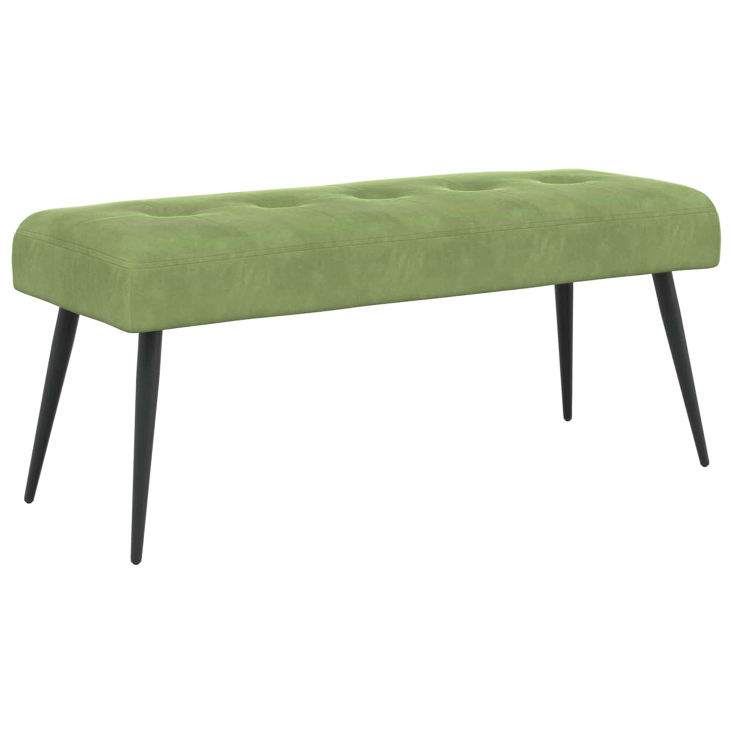 Bænk med knap tufting Lys grøn 110 x 40 x 46 cm Fløjl