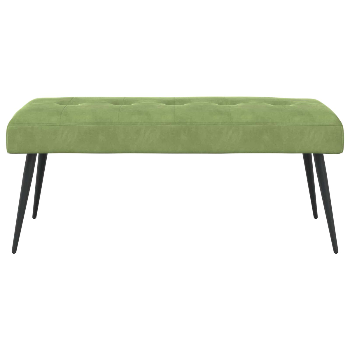 Bænk med knap tufting Lys grøn 110 x 40 x 46 cm Fløjl