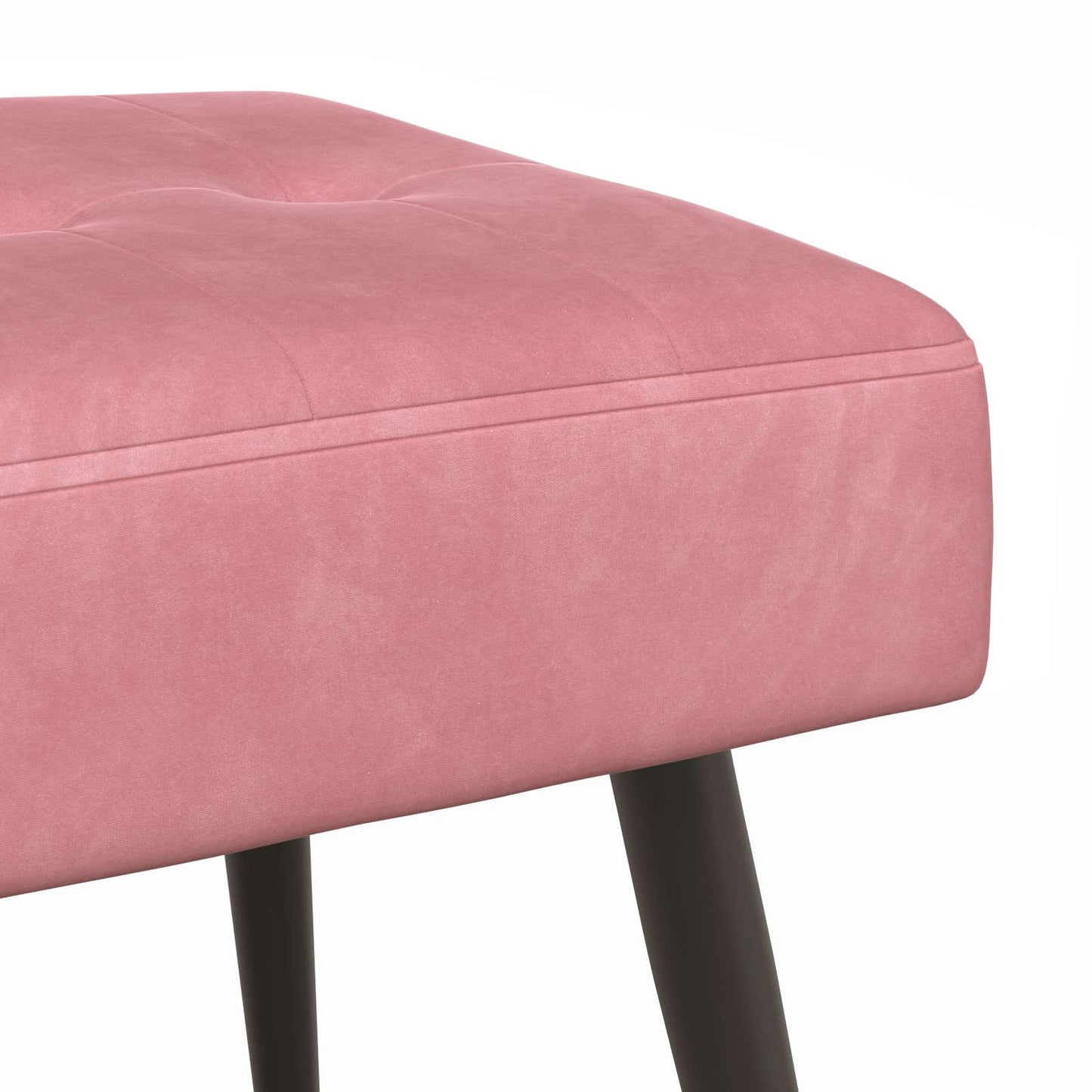 Bænk med knap tufting Lyserød 110 x 40 x 46 cm Fløjl