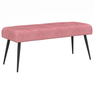 Bænk med knap tufting Lyserød 110 x 40 x 46 cm Fløjl