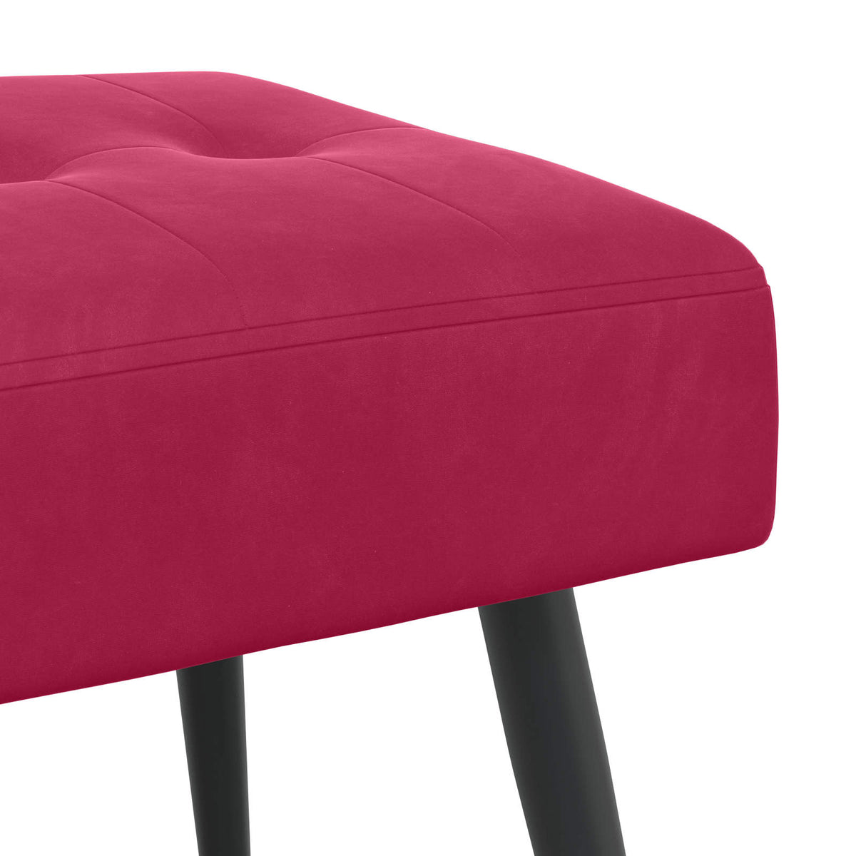 Bænk med knap tufting Vinrød 110 x 40 x 46 cm Fløjl