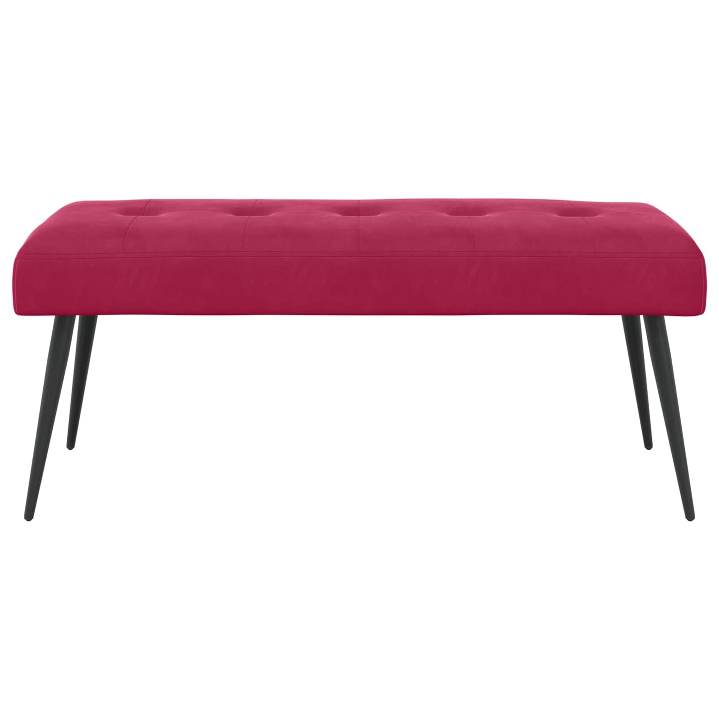 Bænk med knap tufting Vinrød 110 x 40 x 46 cm Fløjl
