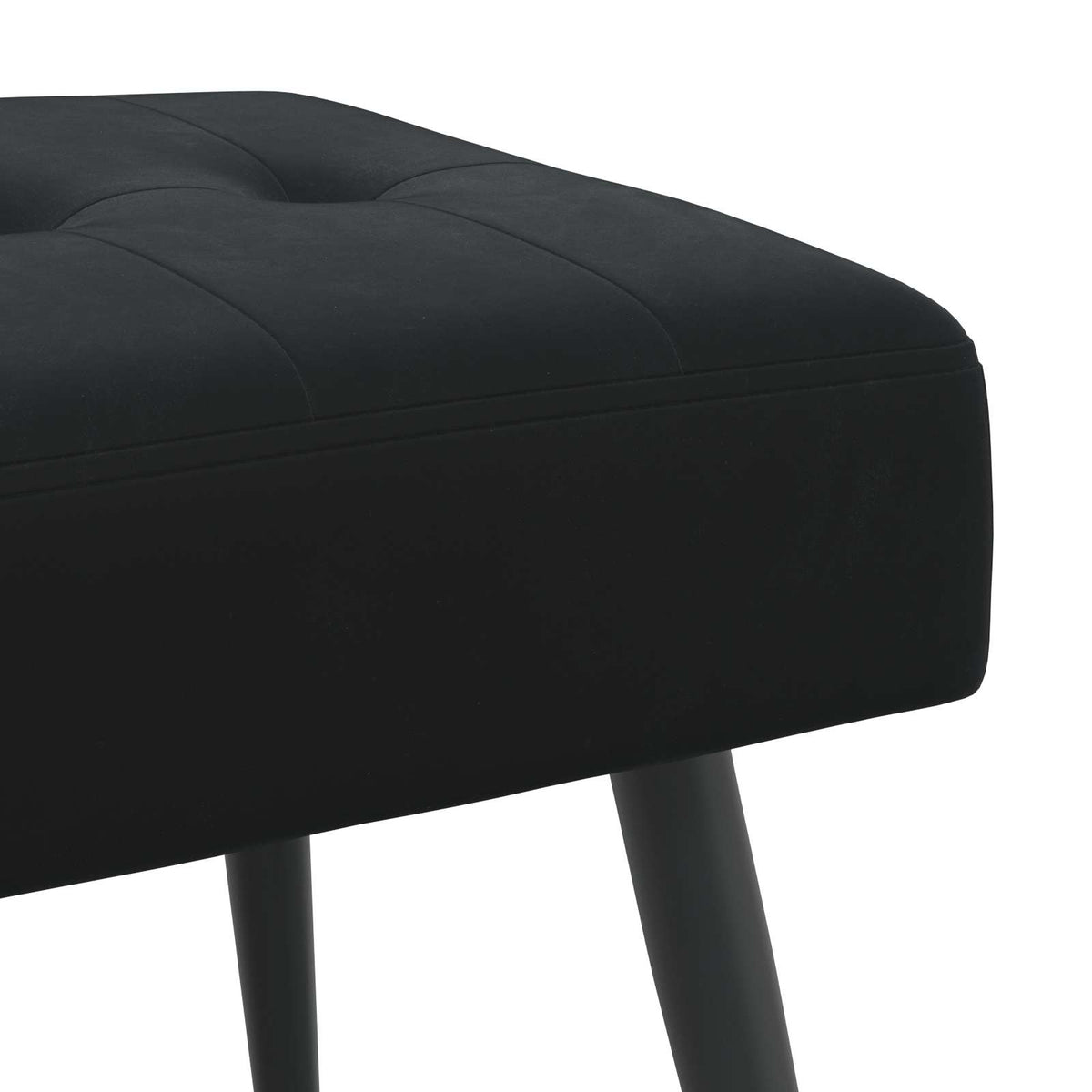 Bænk med knap tufting Sort 110 x 40 x 46 cm Fløjl