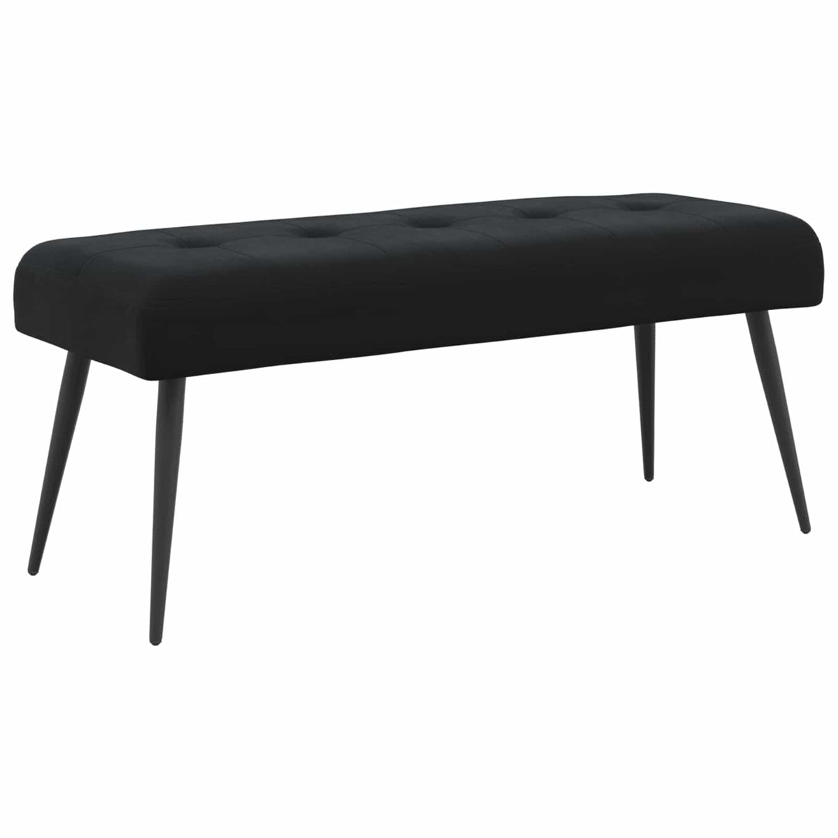 Bænk med knap tufting Sort 110 x 40 x 46 cm Fløjl