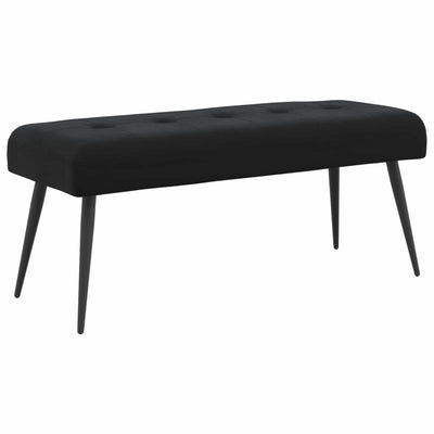 Bænk med knap tufting Sort 110 x 40 x 46 cm Fløjl